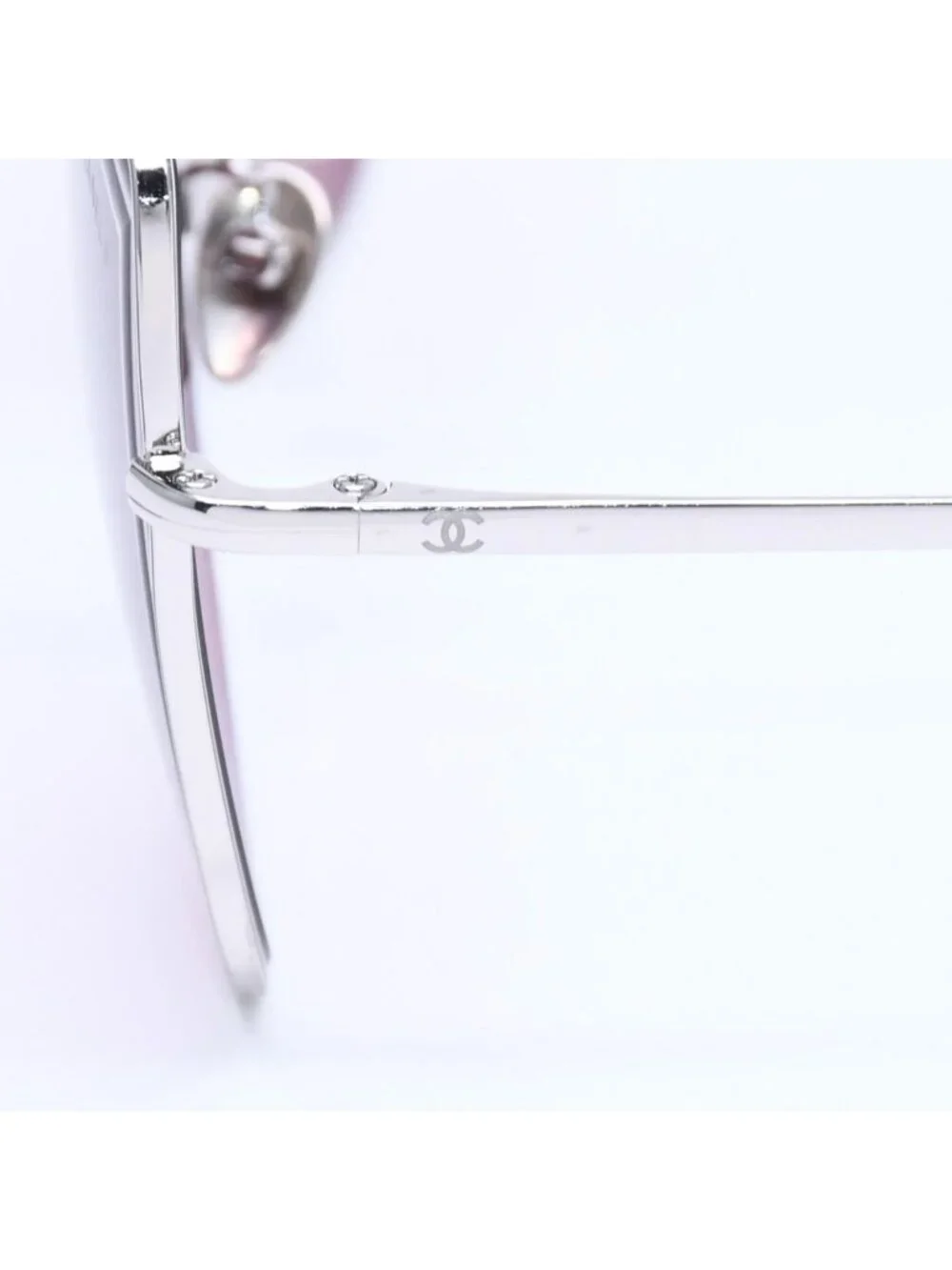 Chanel Sunglasses Eyewear CC Logo Silver Wine
